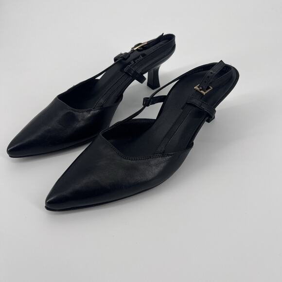 Paul Green Tabitha Kitten Heel Sz US 7 / UK 4.5 Black Leather - Picture 4 of 7